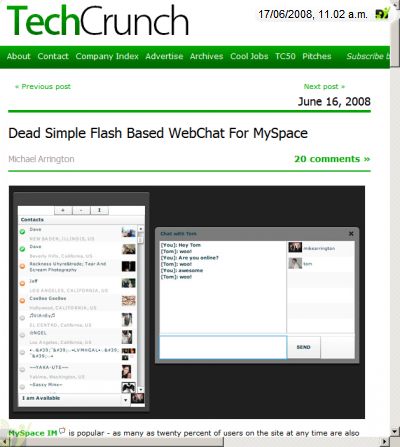 Screenshot mit weblin Publisher