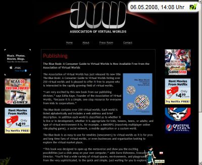 Screenshot http://www.associationofvirtualworlds.com via weblin Publisher
