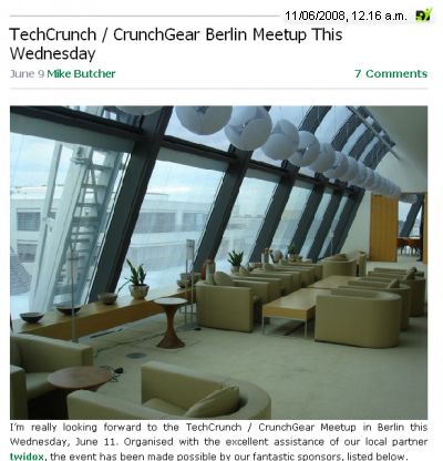 TechCrunch Article June 9th 2008